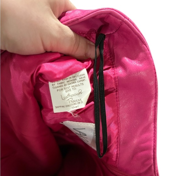 Vintage VAKKO Barbie hot Pink high waisted leather pencil Skirt Size 6 - Picture 8 of 10